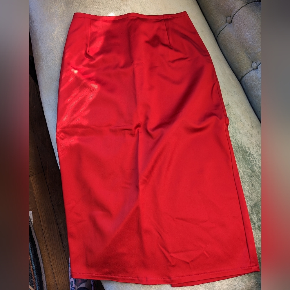 mode merr stretch satin pencil skirt xs